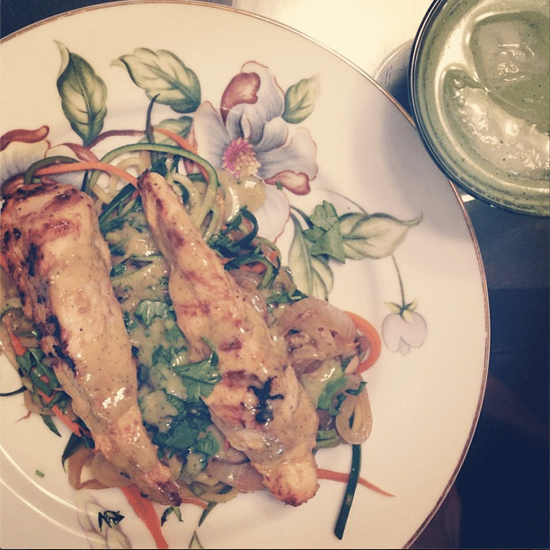 Chicken satay with grain-free noodles